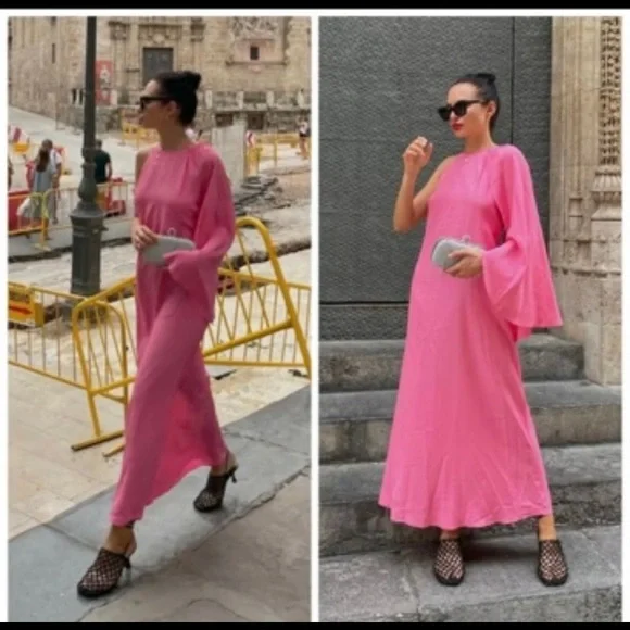 open lace back dress Zara Cape Dress  biCHARA
